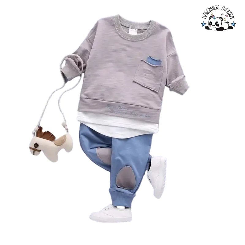 LEZONKIDS - Conjuntos de Roupas Infantis Personalizadas Varejo Vendas Diretas Conjuntos de Roupas Masculinas Infantis Boutique Moda